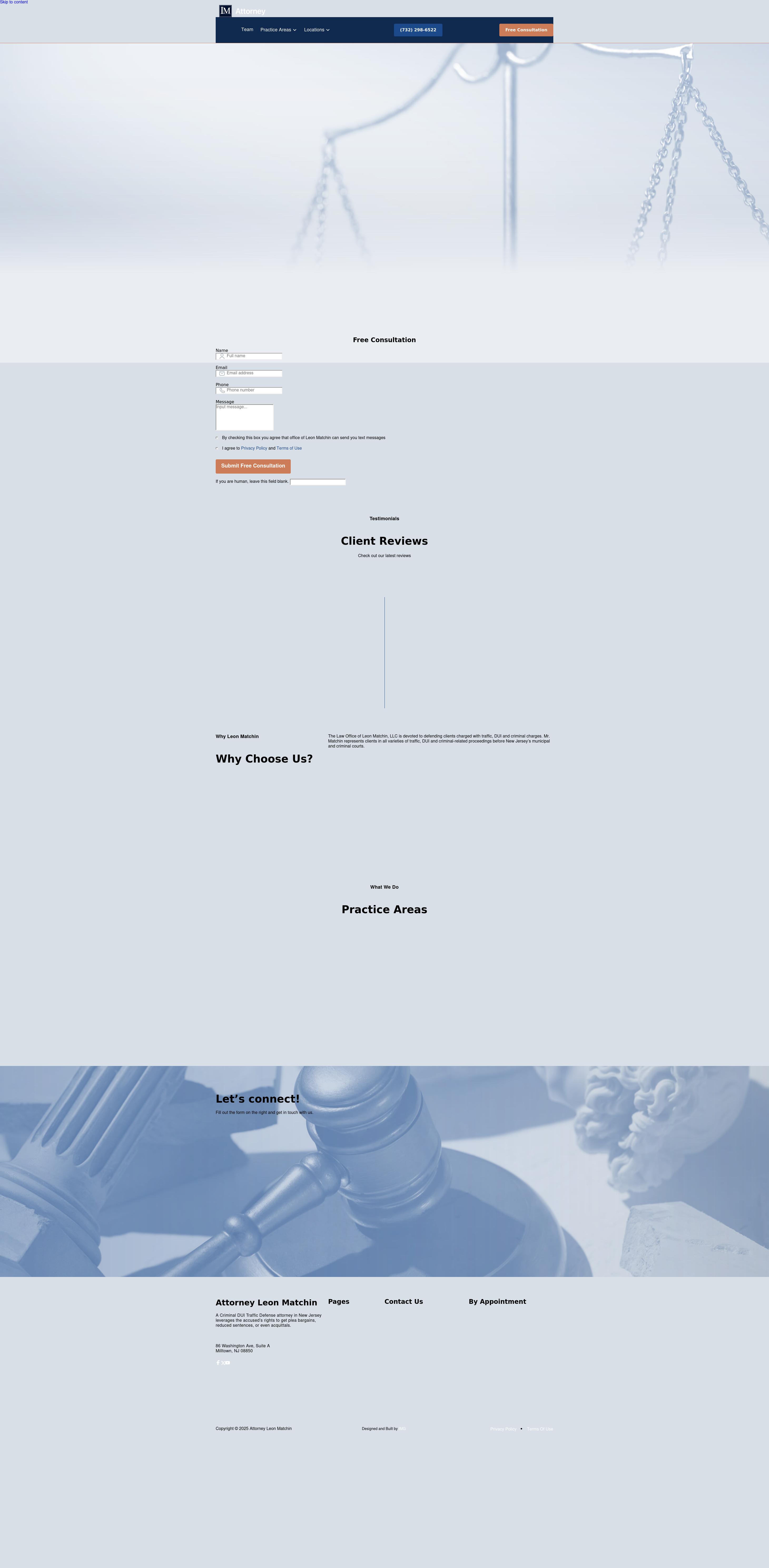 Attorney at Law Leon Matchin - Millstown NJ Lawyers