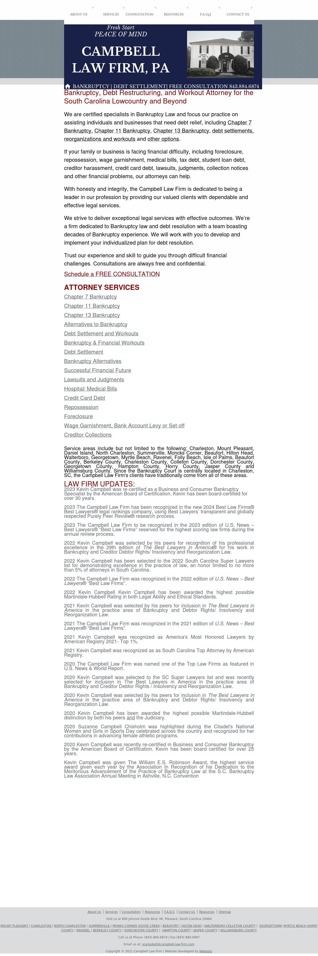 Campbell Law Firm, PA - Mt. Pleasant SC Lawyers