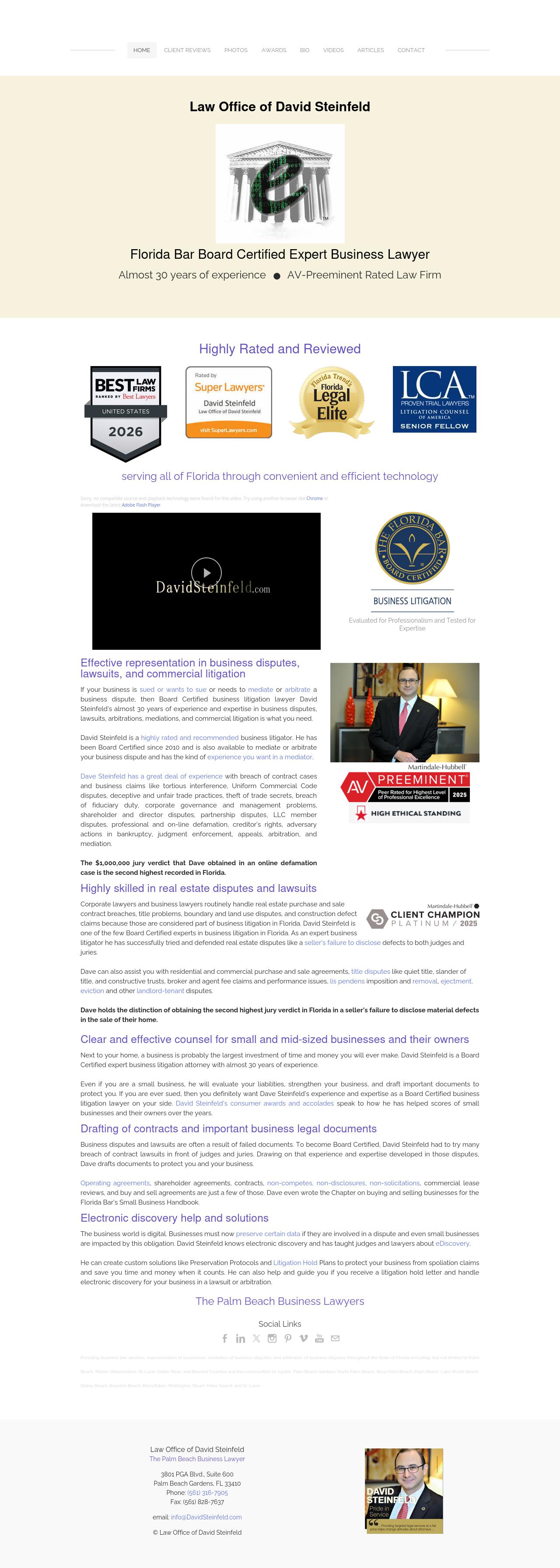 Law Office of David Steinfeld, P.L. - Palm Beach Gardens FL Lawyers