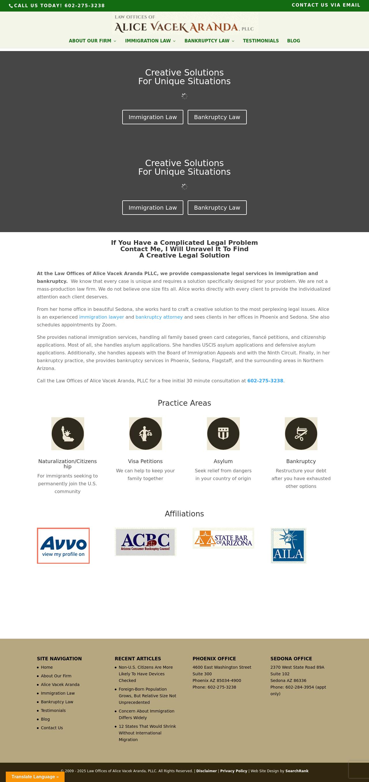 Law Offices of Alice Vacek Aranda, PLLC - Phoenix AZ Lawyers