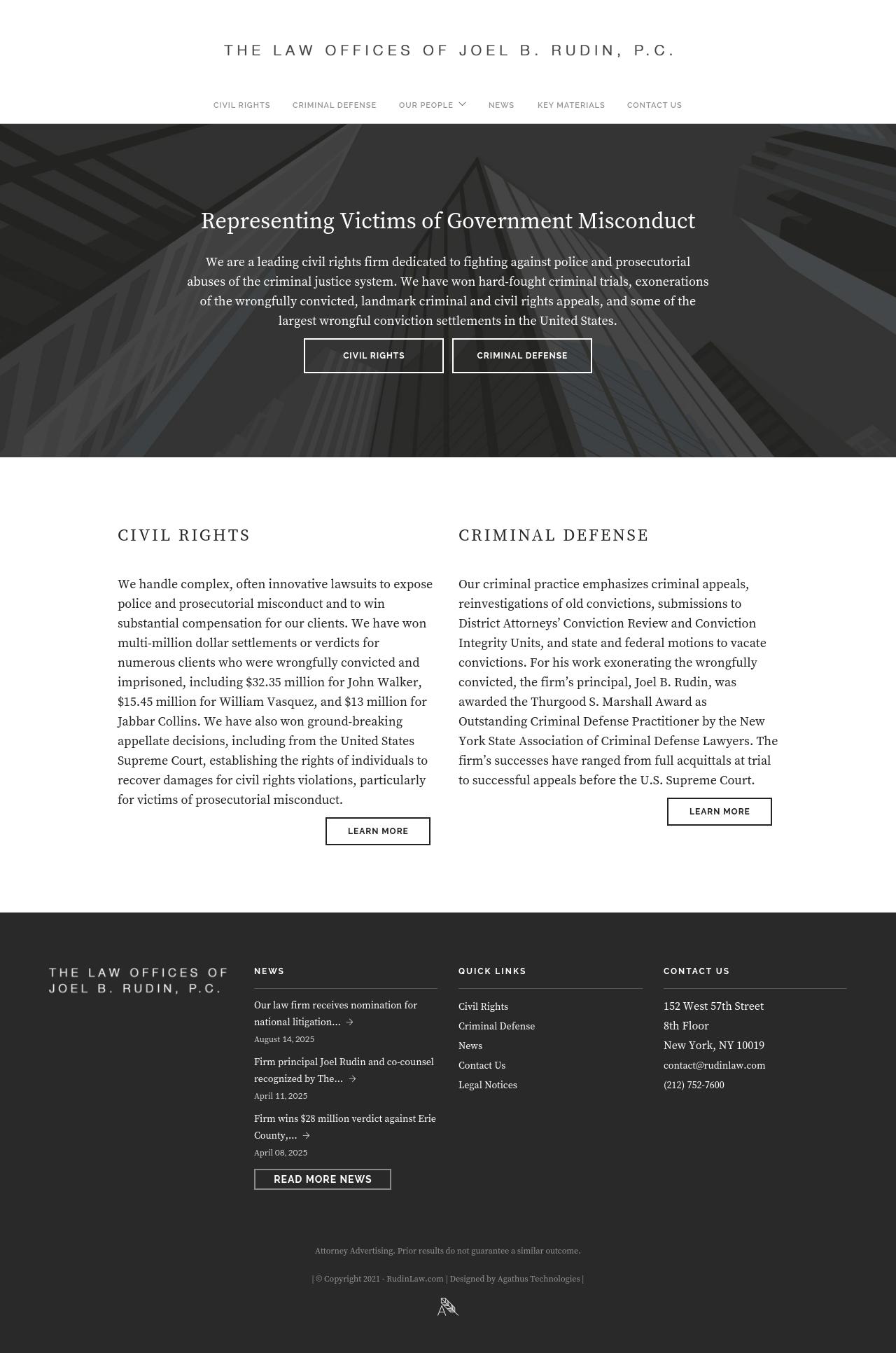 Law Offices of Joel B. Rudin - New York NY Lawyers