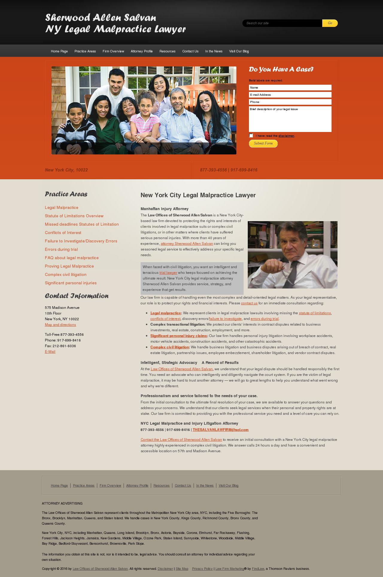 Law Offices of Sherwood Allen Salvan - New York NY Lawyers