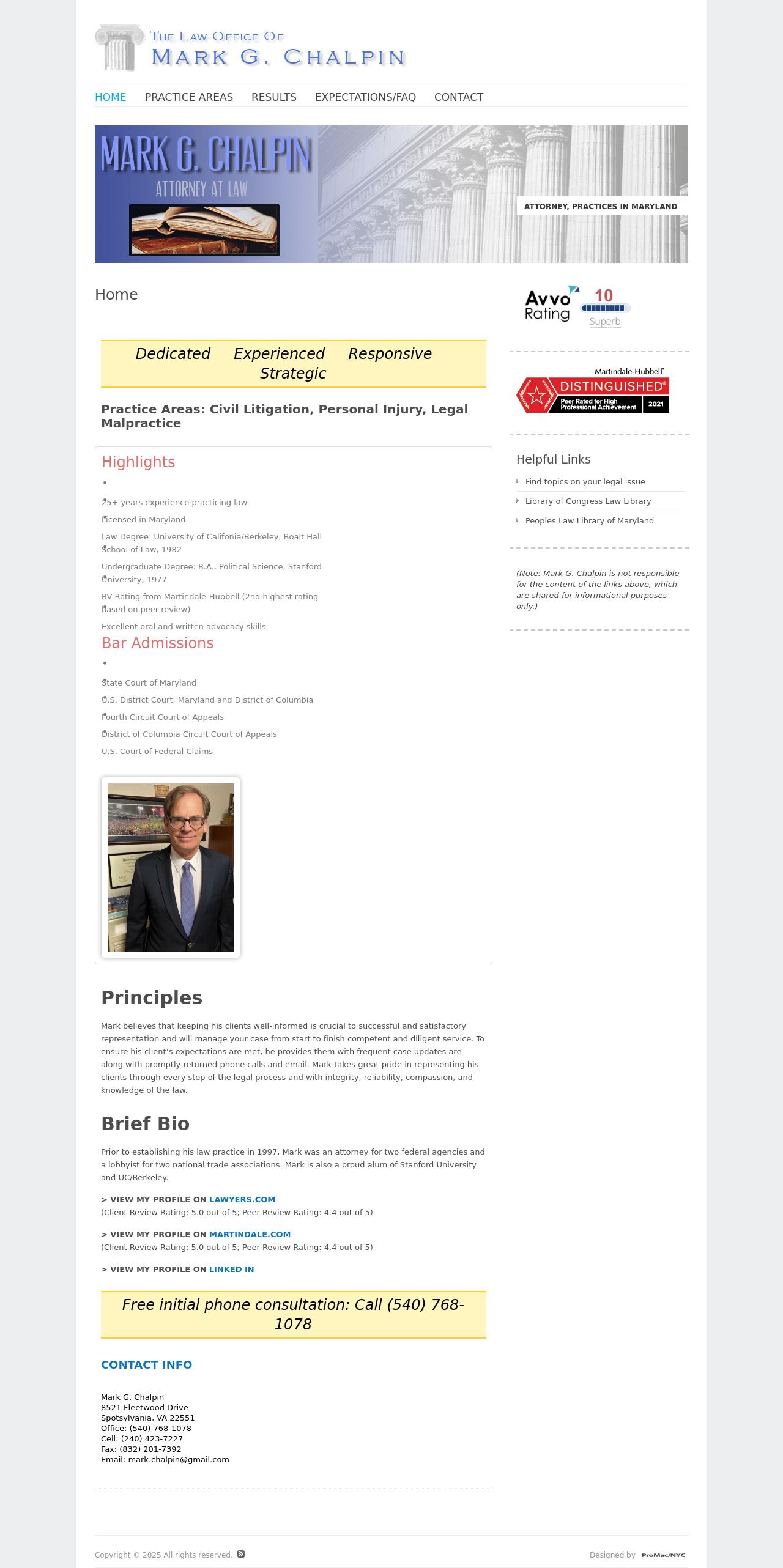 Mark G. Chalpin, Esq. - Gaithersburg MD Lawyers