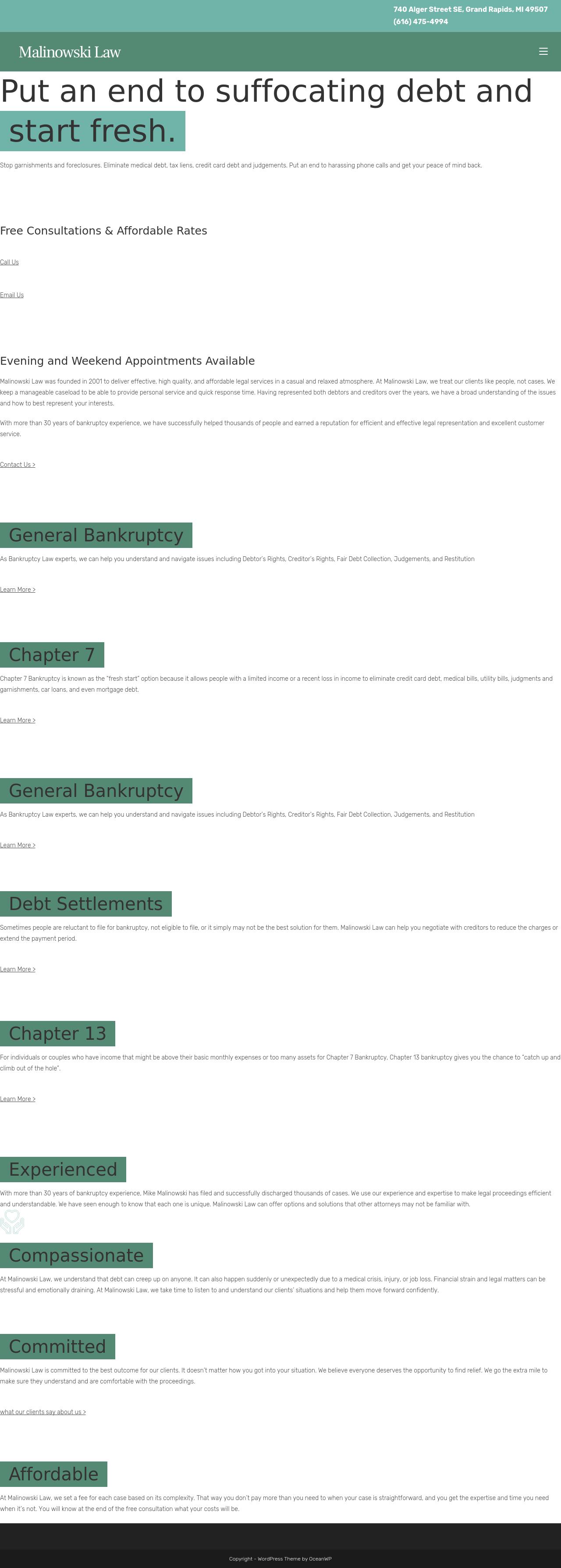 Michael M. Malinowski PLC - Grand Rapids MI Lawyers