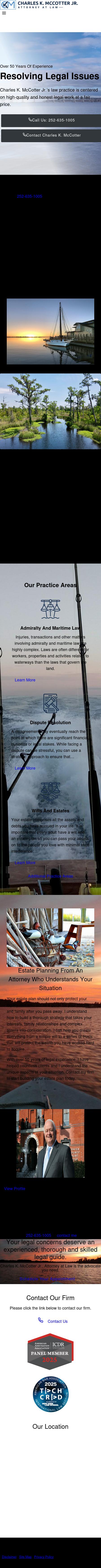 Charles K. McCotter Jr., Attornet at Law - New Bern NC Lawyers