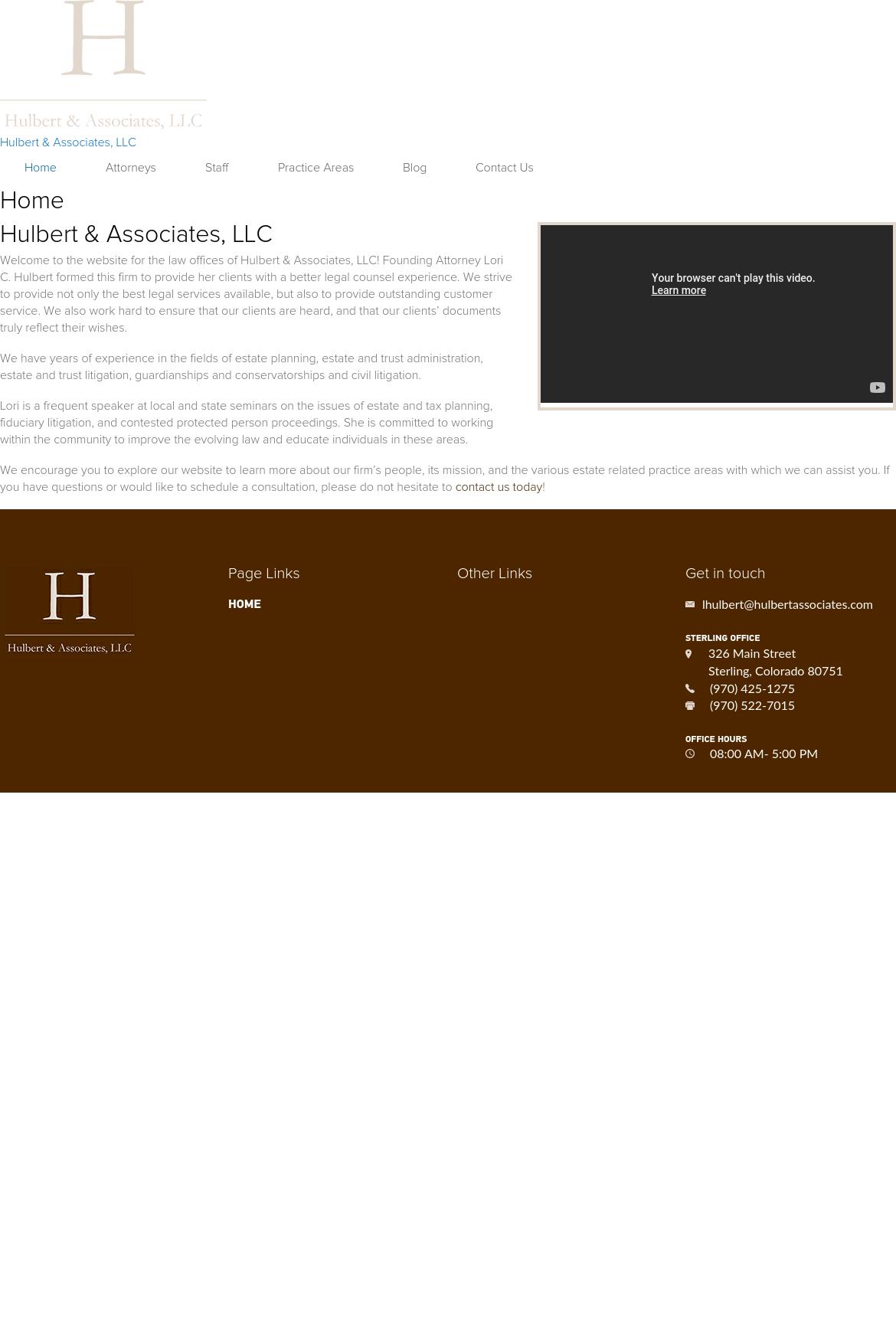 Hulbert & Associates, LLC - Wray CO Lawyers