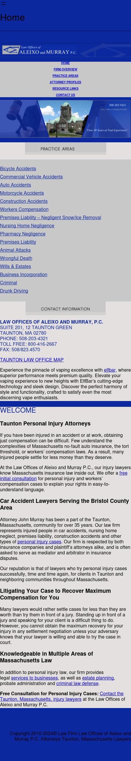 Law Offices of Aleixo and Murray, P.C. - Taunton MA Lawyers