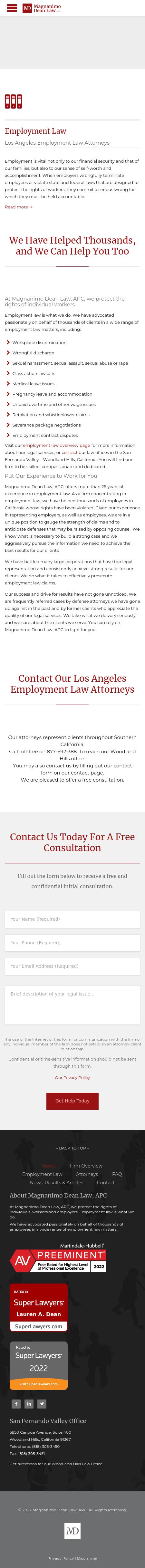 Magnanimo & Dean, LLP - Sherman Oaks CA Lawyers