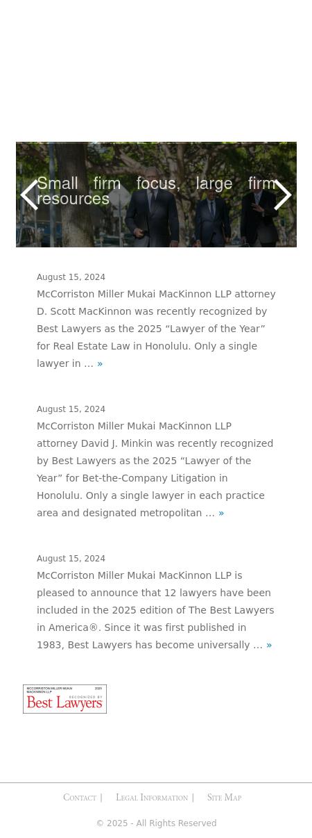 McCorriston Miller Mukai MacKinnon LLP - Honolulu HI Lawyers