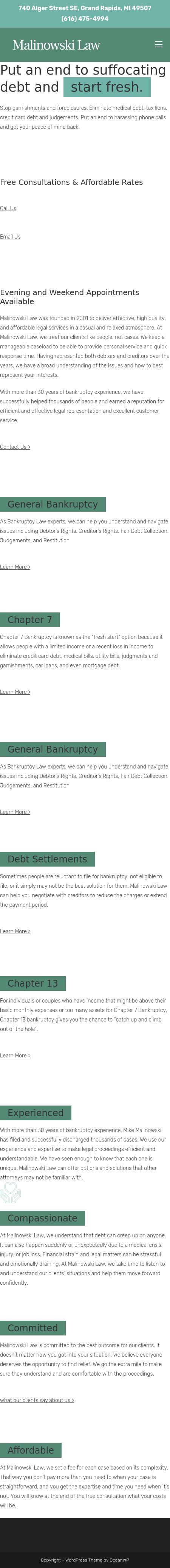 Michael M. Malinowski PLC - Grand Rapids MI Lawyers