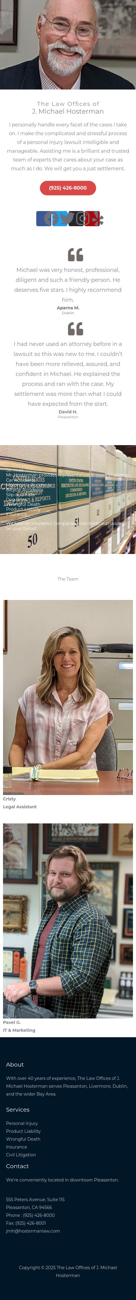 The Law Offices of J. Michael Hosterman - Pleasanton CA Lawyers