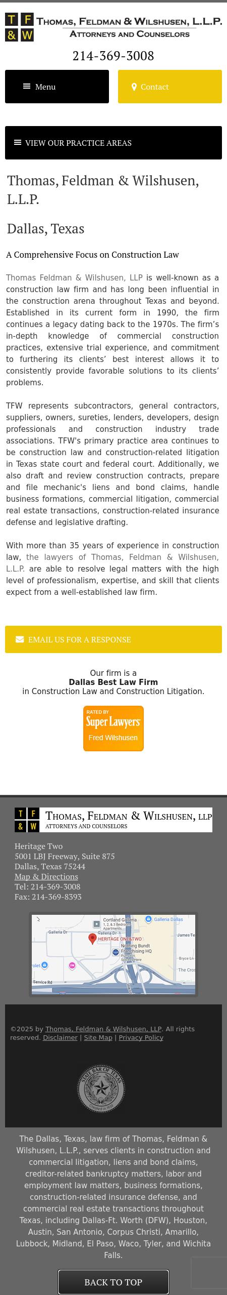Thomas, Feldman & Wilshusen, LLP - Dallas TX Lawyers