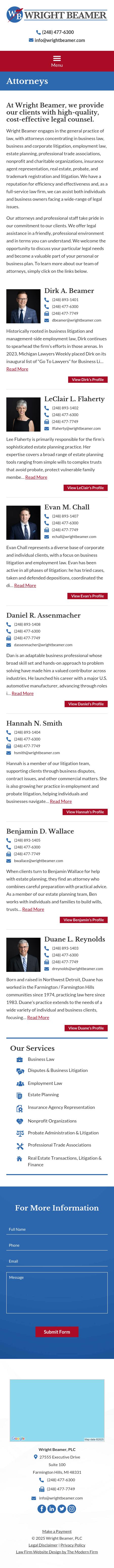 Wright Beamer PLC - Farmington Hills MI Lawyers