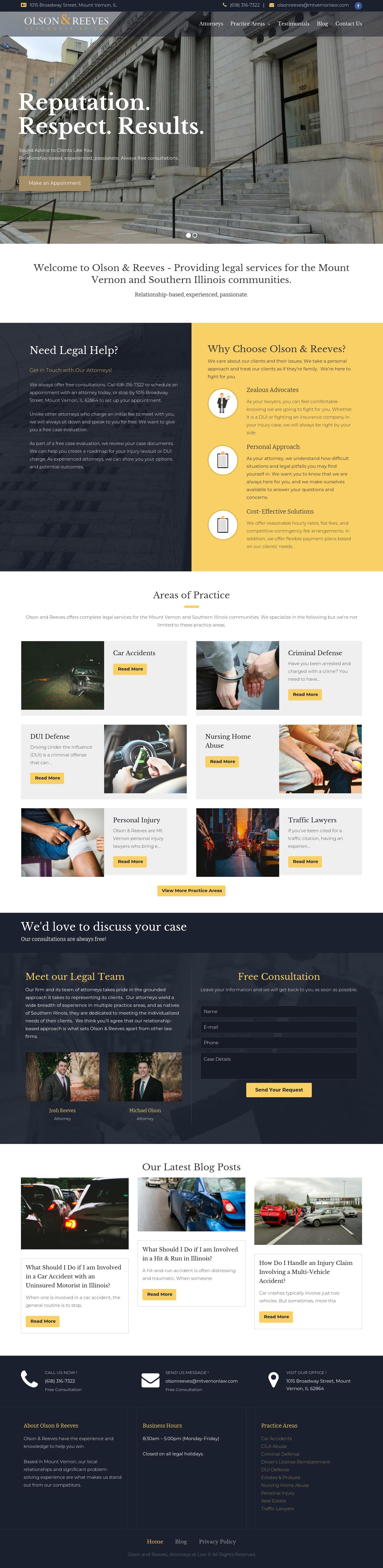 Olson & Reeves, Attorneys at Law - Mt. Vernon IL Lawyers