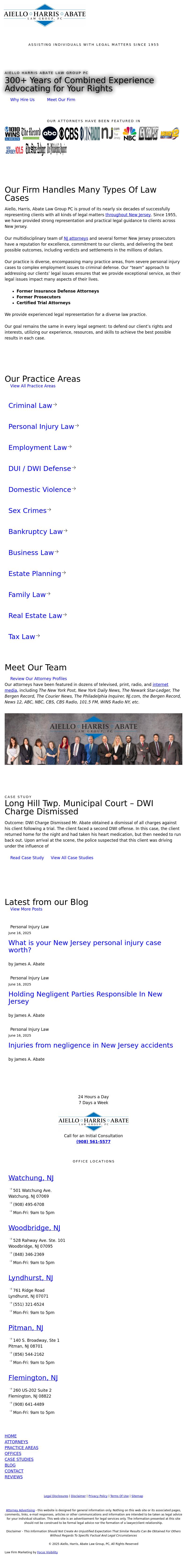 Aiello, Harris, Marth, Tunnero, Pastor & Schiffman, PC Attorneys At Law - Watchung NJ Lawyers