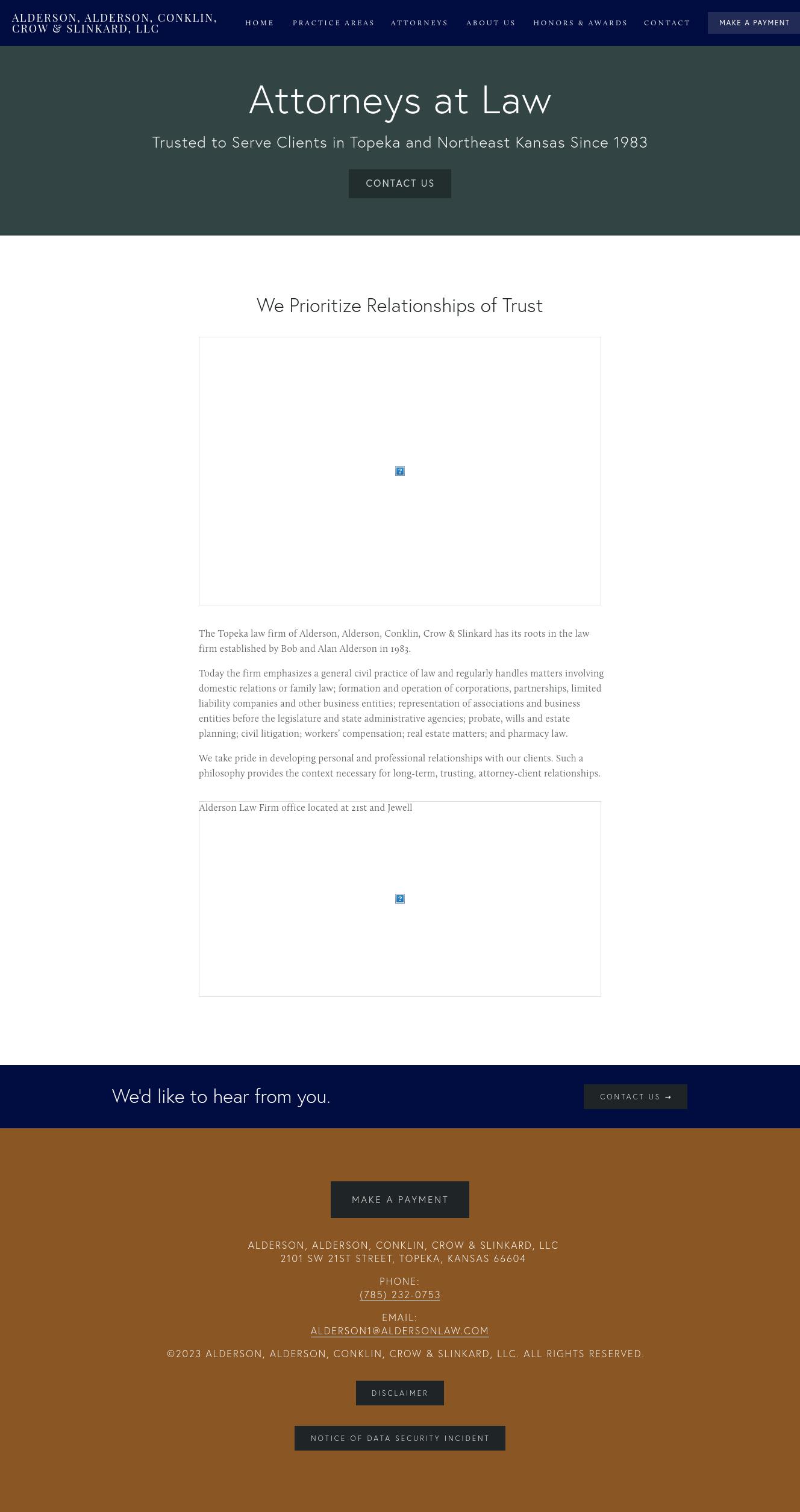 Alderson, Alderson, Weiler, Conklin, Burghart & Crow, L.L.C. - Topeka KS Lawyers