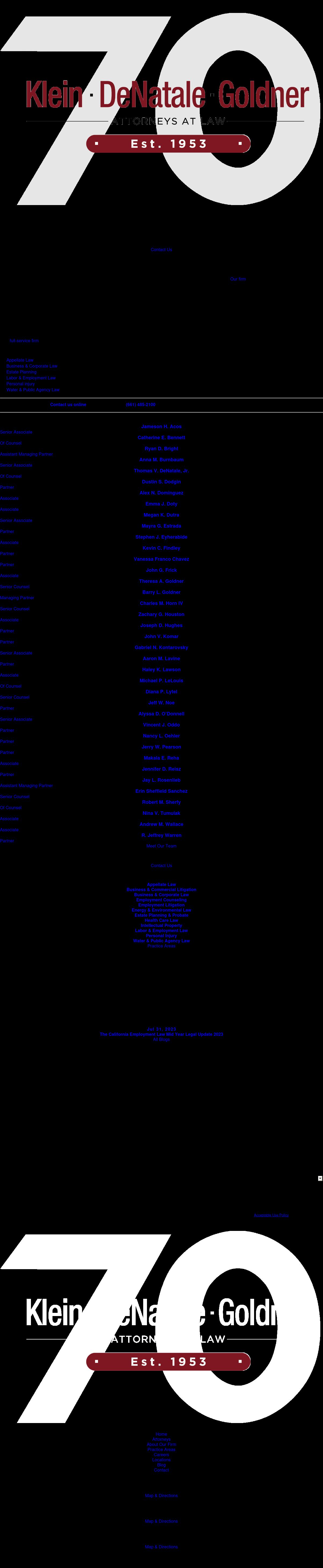 Klein DeNatale Goldner Cooper Rosenlieb & Kimball, LLP - Bakersfield CA Lawyers