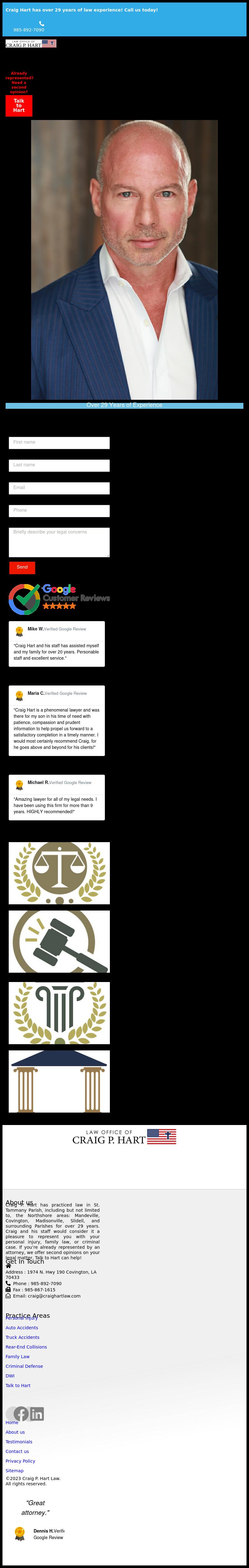 Law Office of Craig P. Hart - Covington LA Lawyers