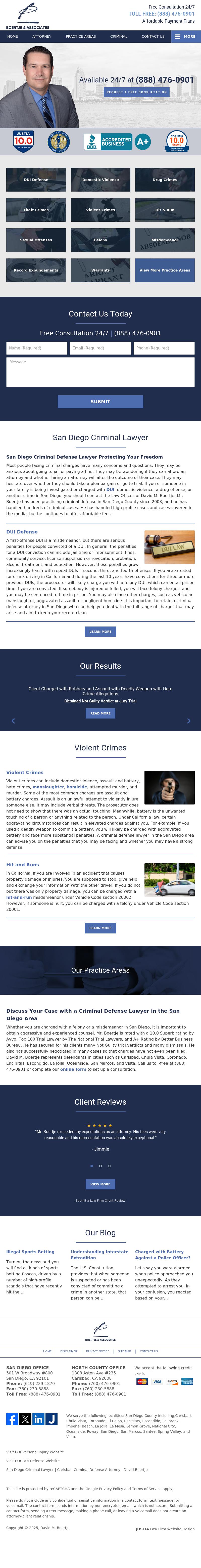 Law Offices of David M. Boertje - San Diego CA Lawyers