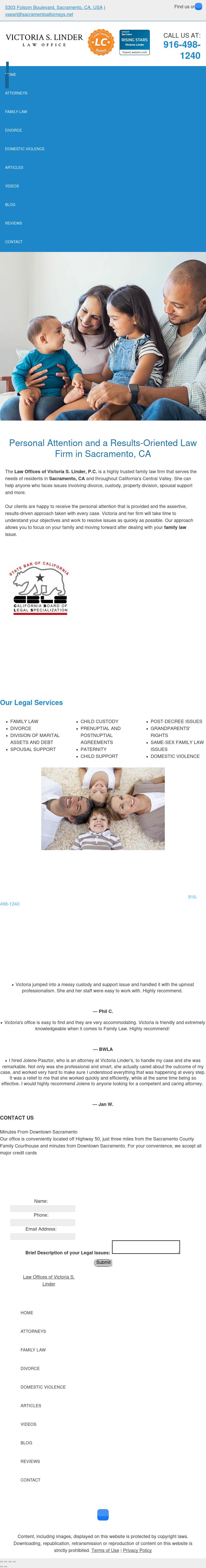 Law Offices of Victoria S. Linder, PC - Sacramento CA Lawyers