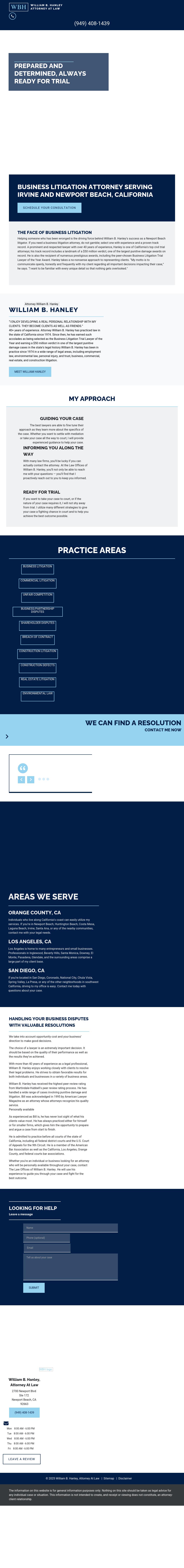 William B. Hanley, Attorney at Law - Newport Beach CA Lawyers