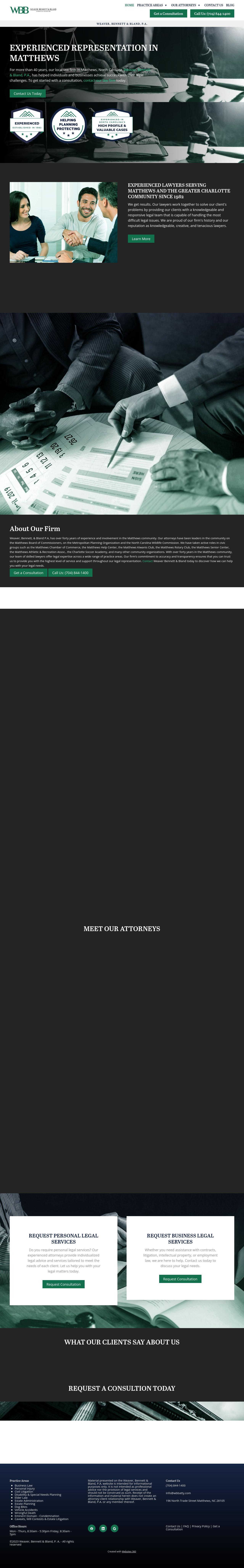 Weaver Bennett & Bland, P.A. - Matthews NC Lawyers