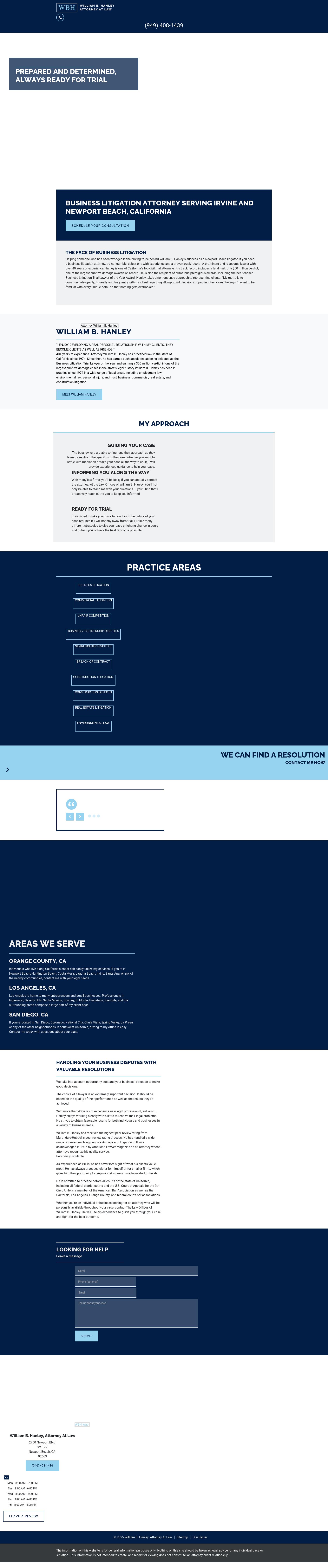 William B. Hanley, Attorney at Law - Newport Beach CA Lawyers