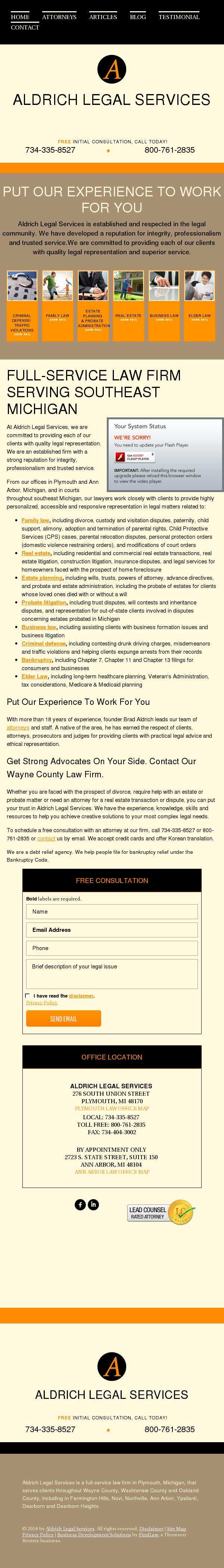 Aldrich Legal Services - Plymouth MI Lawyers