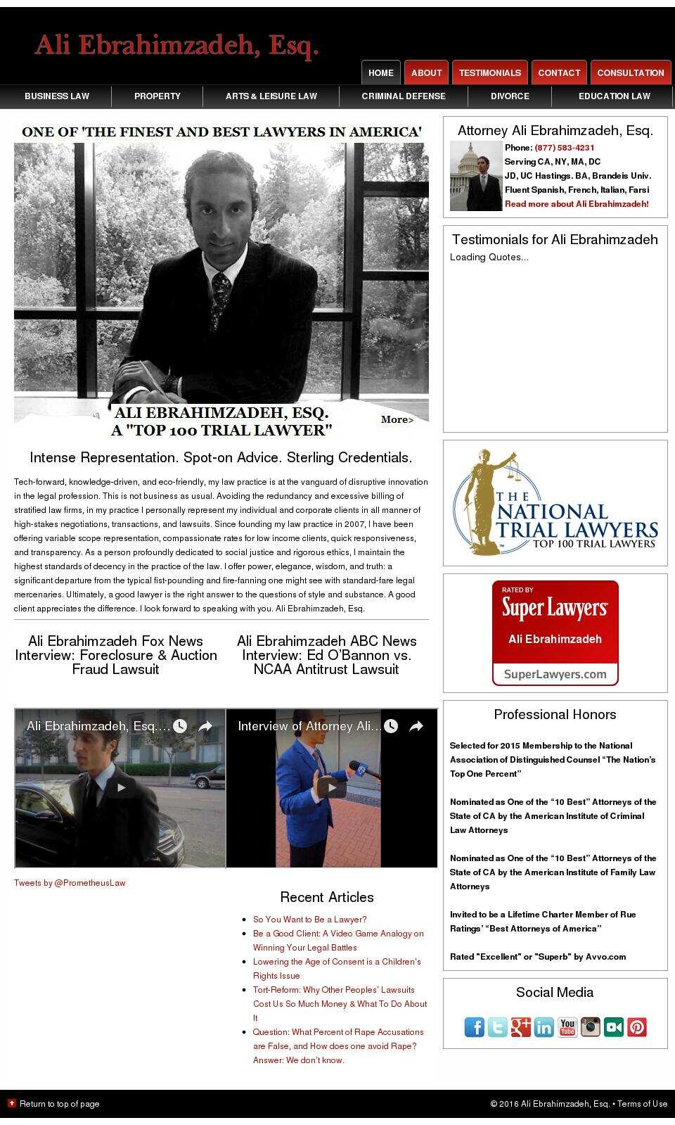 ALI EBRAHIMZADEH, ESQ. - Los Angeles CA Lawyers