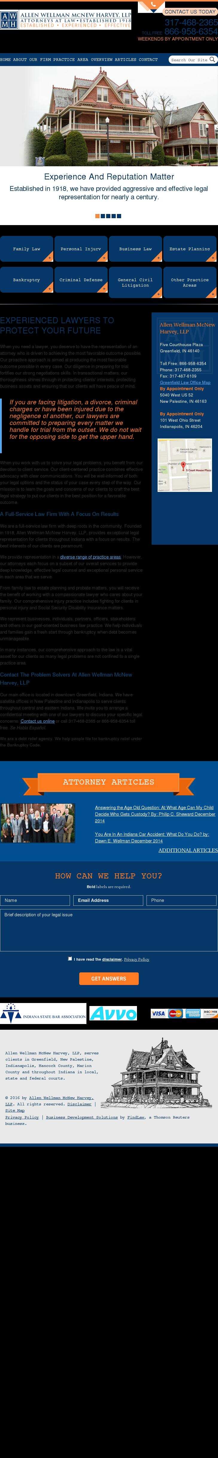 Allen Wellman McNew Harvey, LLP - New Palestine IN Lawyers