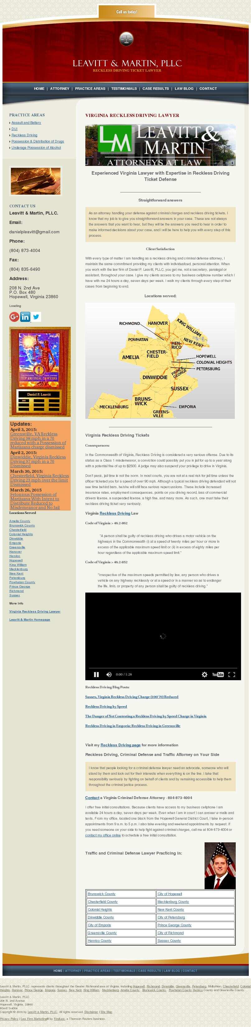 Daniel P. Leavitt, PLLC - Hopewell VA Lawyers