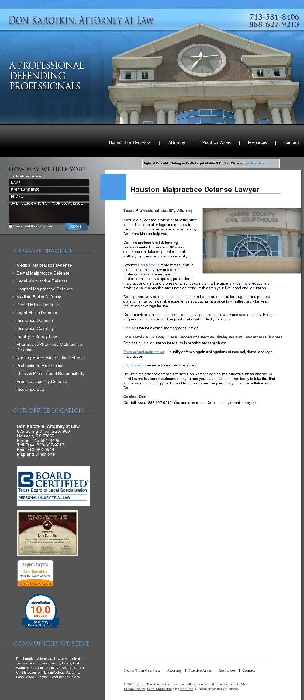 Don Karotkin, Attorney at Law - Houston TX Lawyers