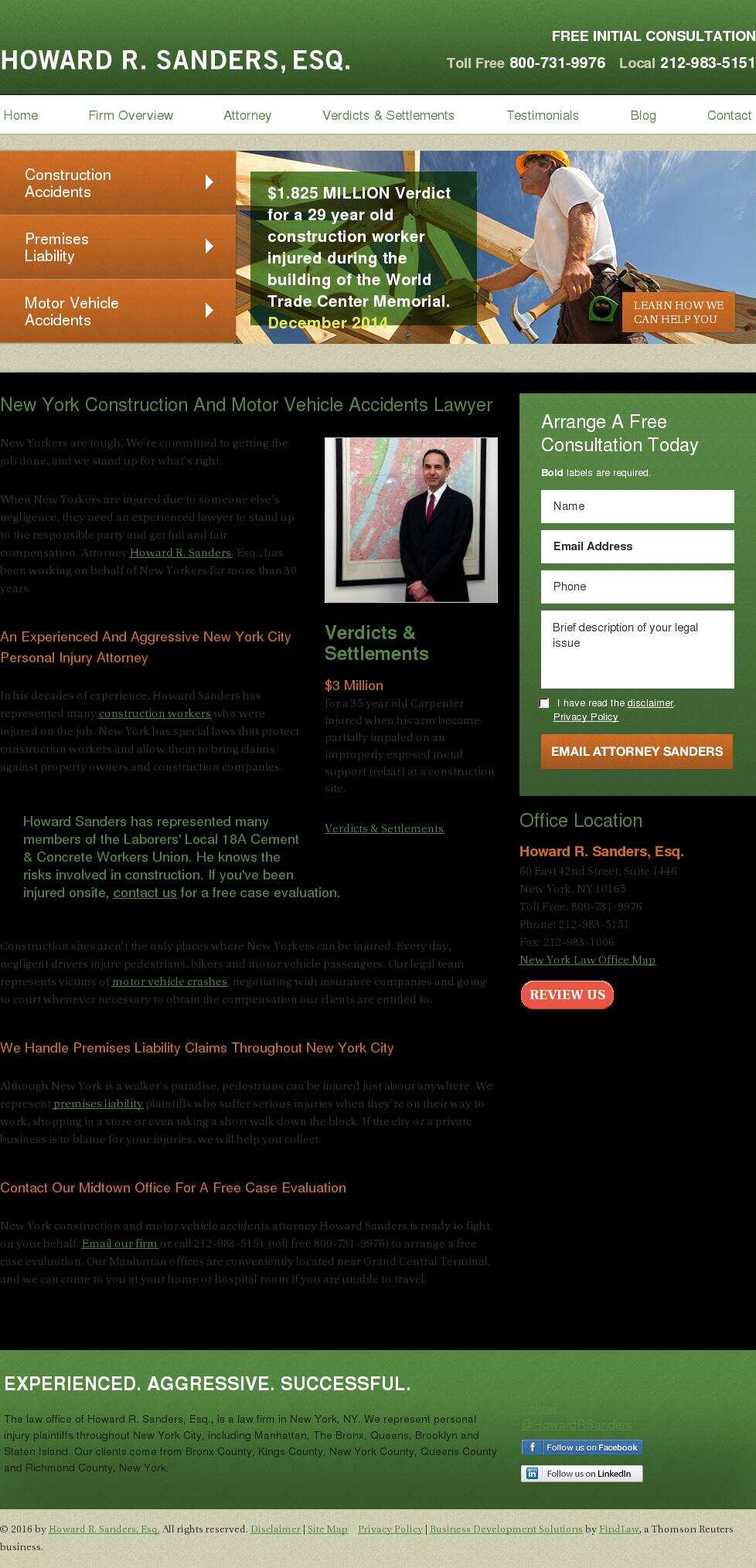 Howard R. Sanders, Esq. - New York NY Lawyers