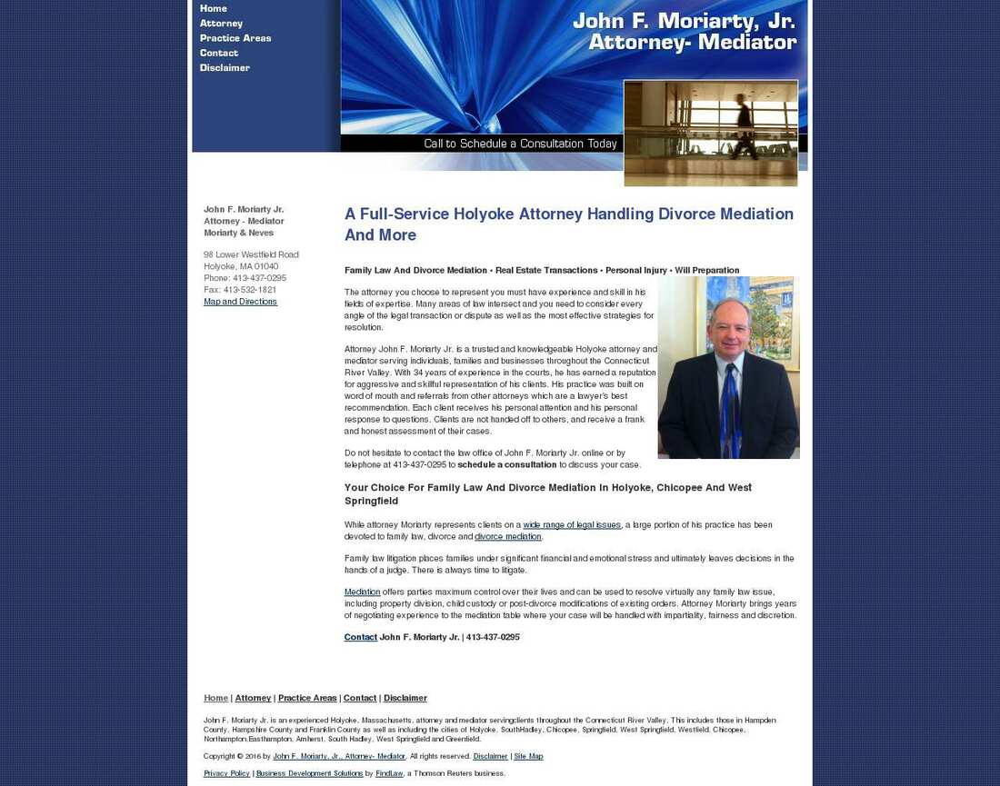 John F. Moriarty, Jr., Attorney- Mediator - Holyoke MA Lawyers