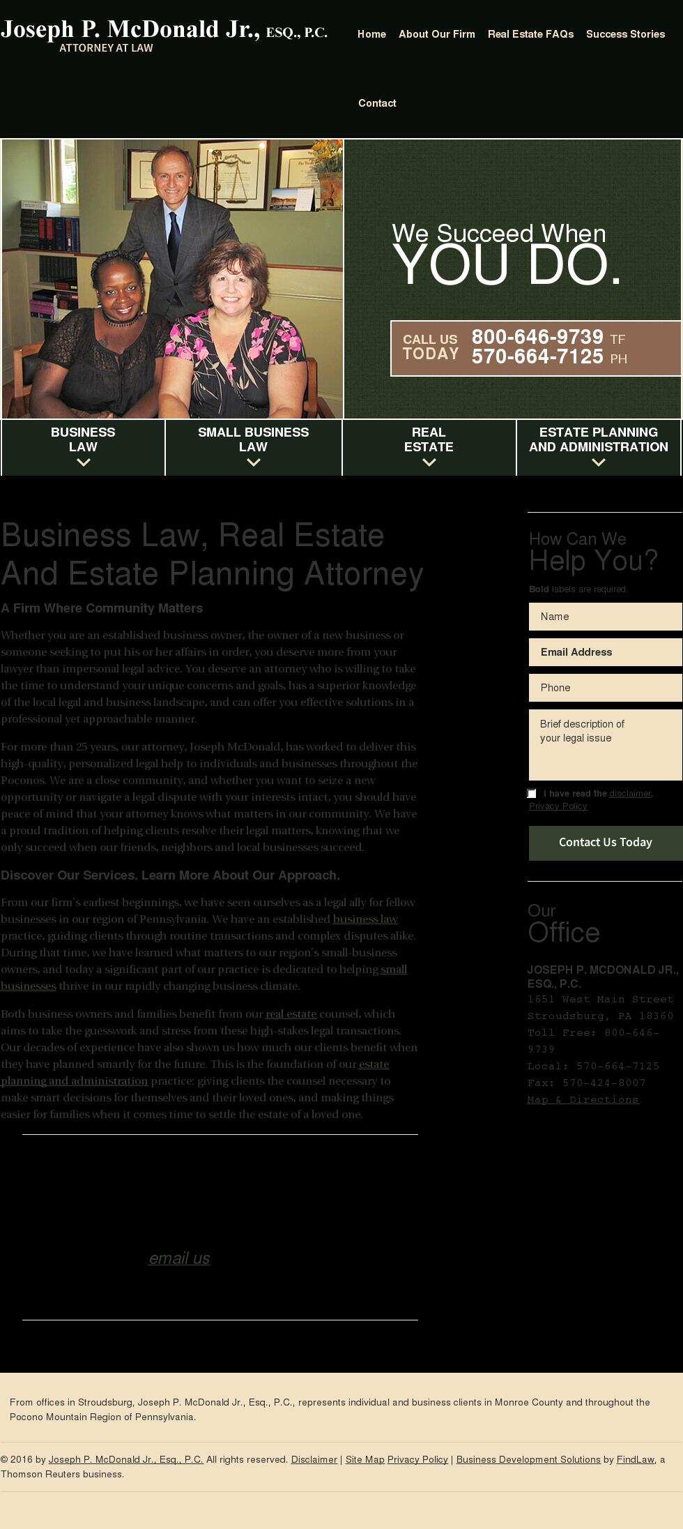 Joseph P. McDonald Jr., Esq., P.C. - Stroudsburg PA Lawyers