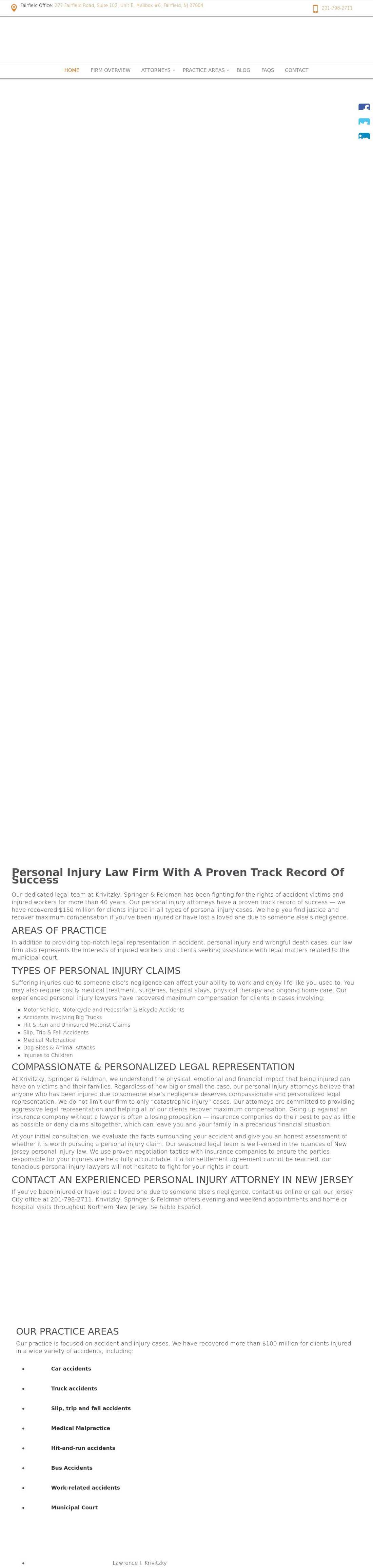 Krivitzky, Springer & Feldman - Newfoundland NJ Lawyers