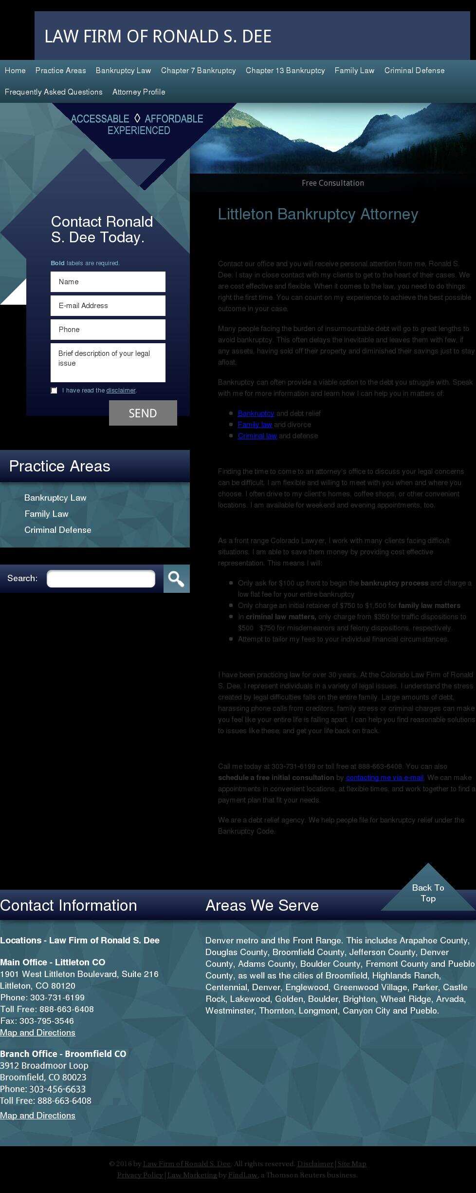 Law Firm of Ronald S. Dee - Littleton CO Lawyers