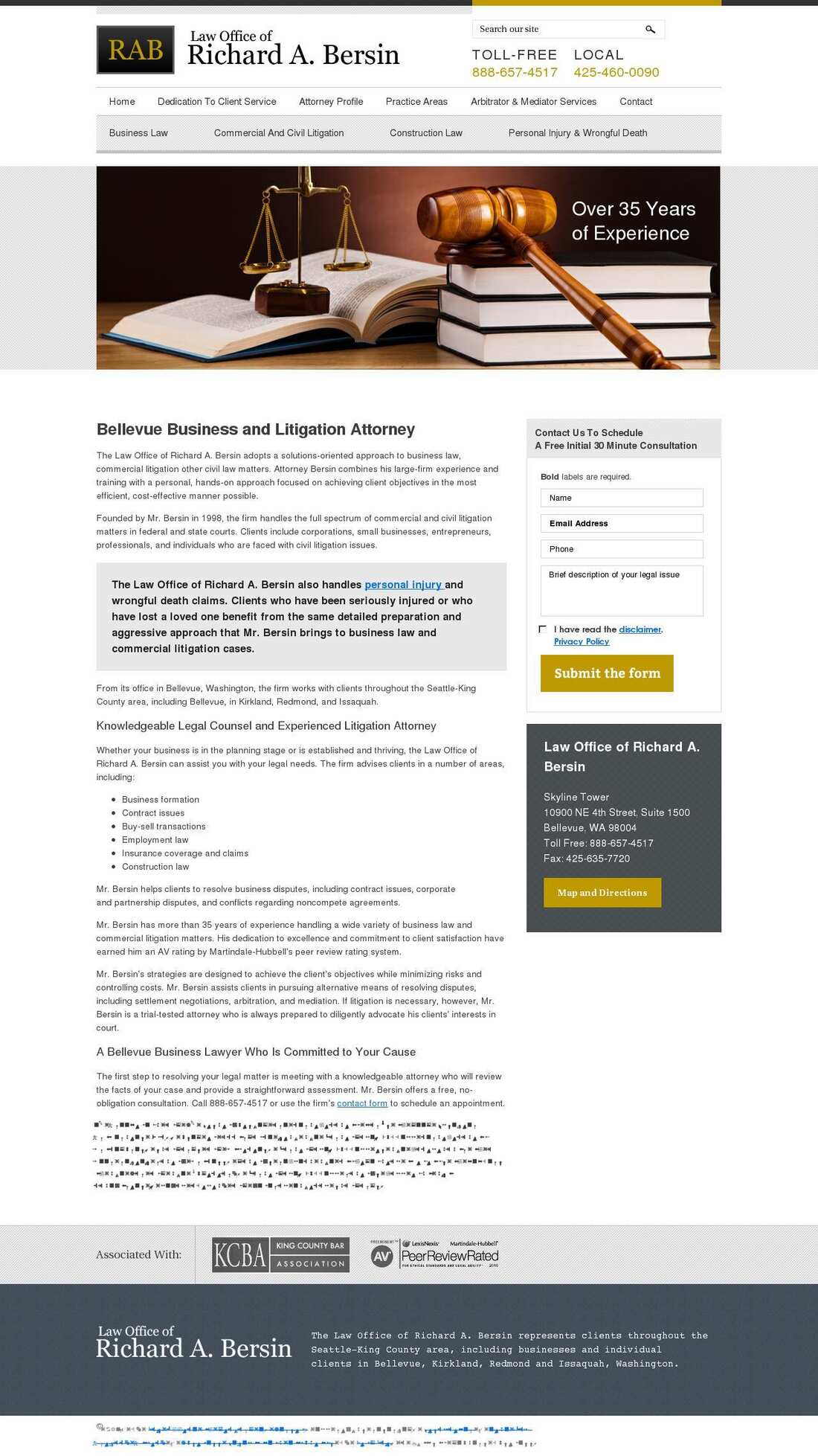 Law Office of Richard A. Bersin - Bellevue WA Lawyers