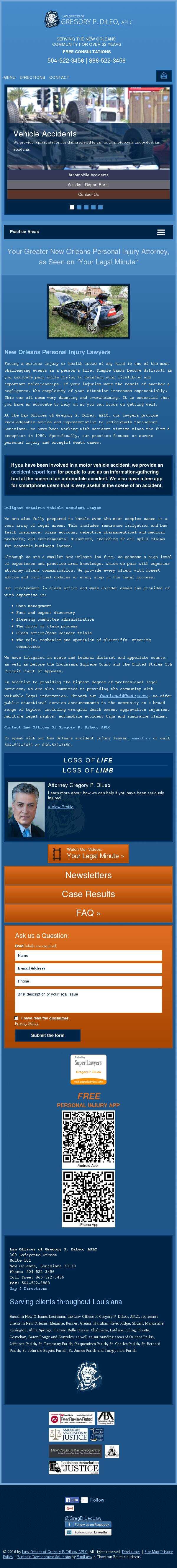 Law Offices of Gregory P. DiLeo, APLC - New Orleans LA Lawyers