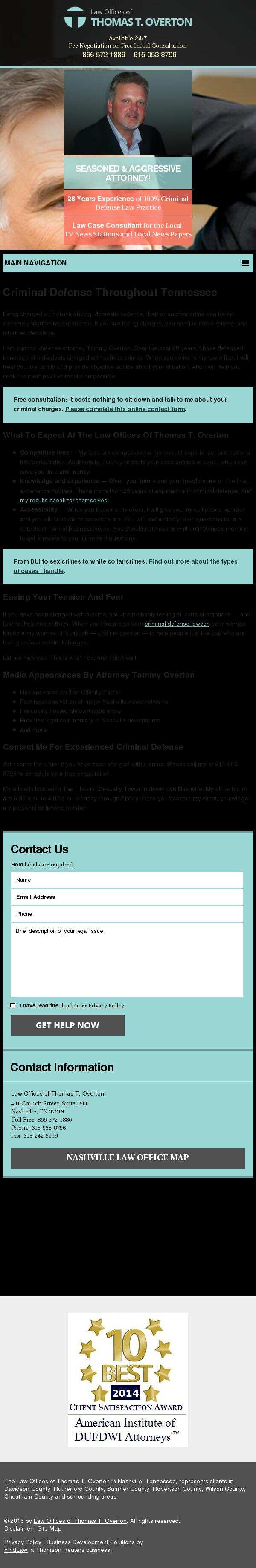 Law Offices of Thomas T. Overton - Nashville TN Lawyers
