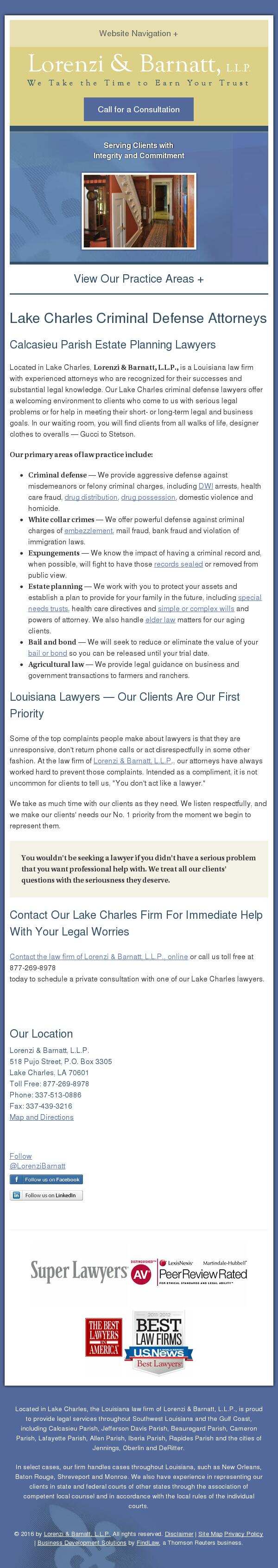 Lorenzi & Barnatt, L.L.P. - Lake Charles LA Lawyers