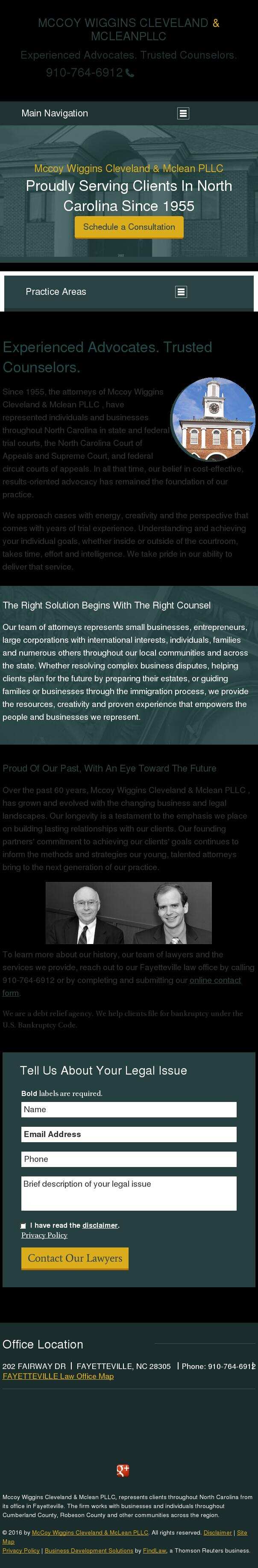 McCoy, Wiggins, Cleveland & O'Connor PLLC - Fayetteville NC Lawyers