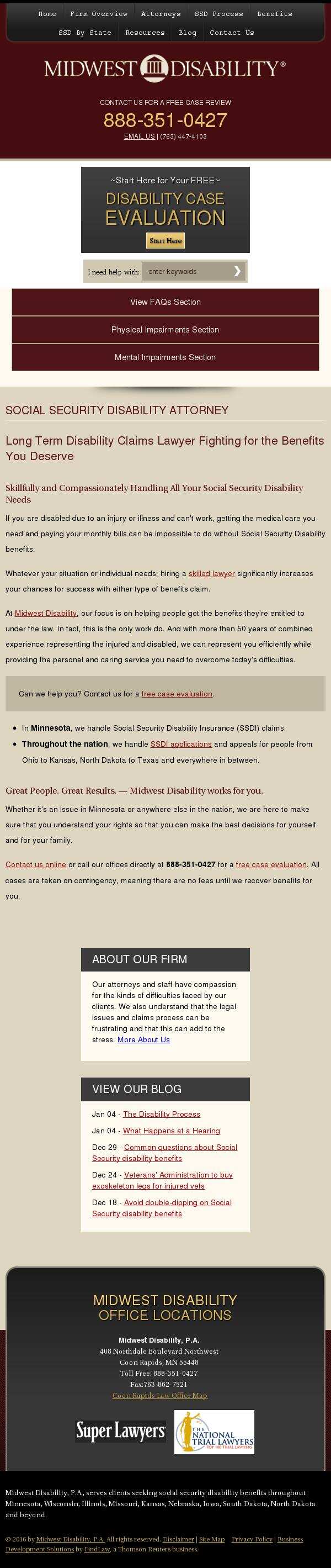 Midwest Disability, P.A. - Coon Rapids MN Lawyers