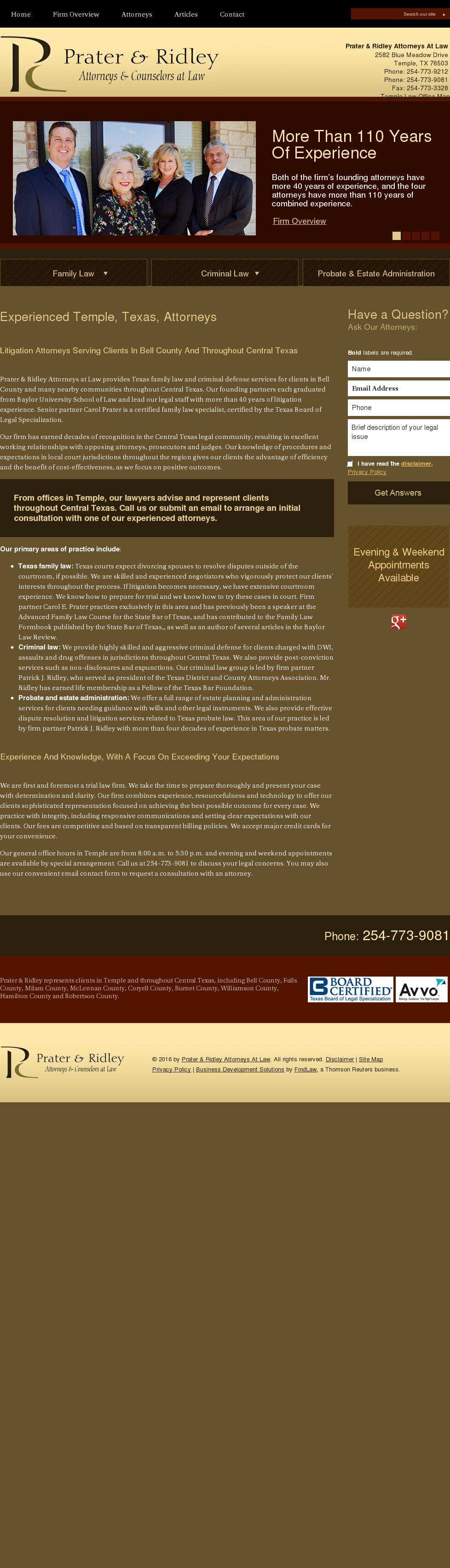 Prater & Ridley Attorneys At Law - Temple TX Lawyers