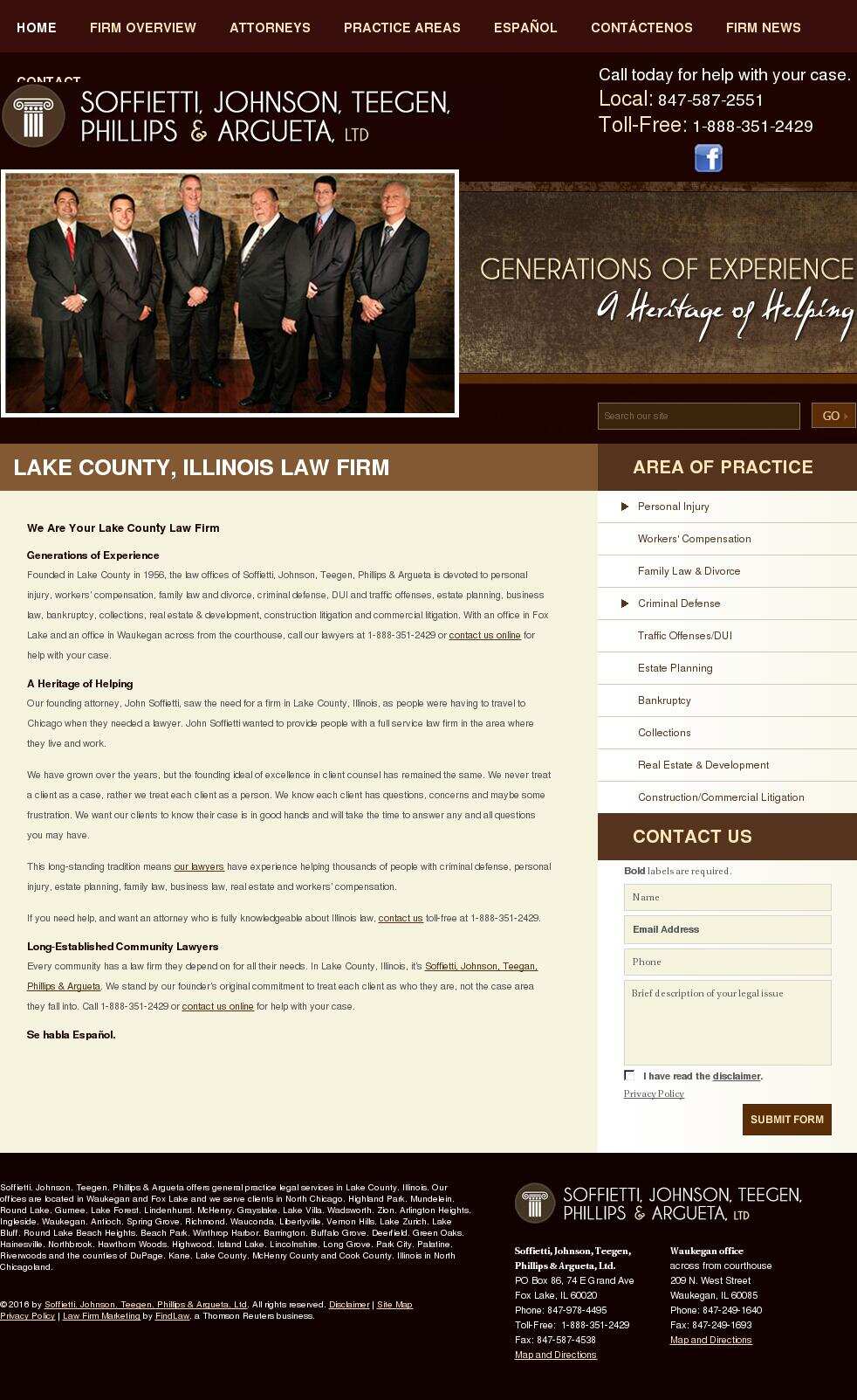 Soffietti, Johnson, Teegen, Phillips & Argueta, Ltd - Fox Lake IL Lawyers