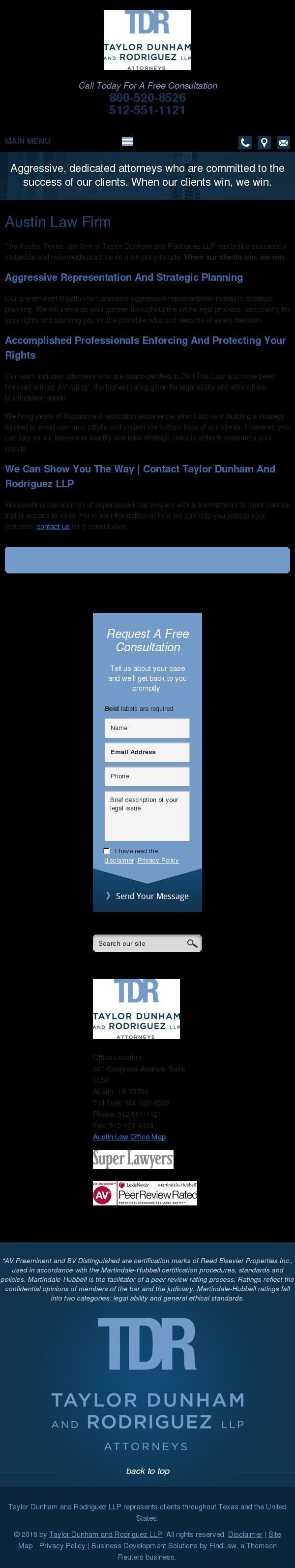 Taylor Dunham and Rodriguez LLP - Austin TX Lawyers
