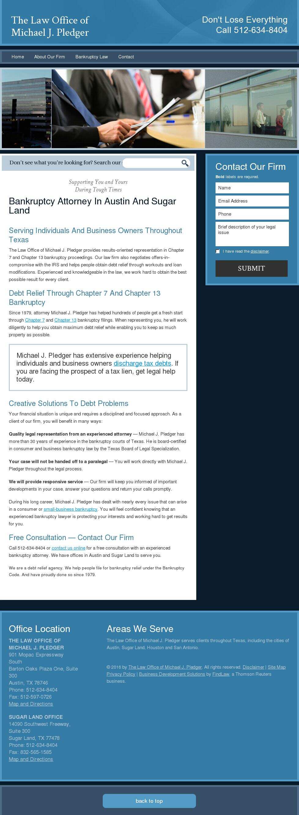 The Law Office of Michael J. Pledger - Austin TX Lawyers
