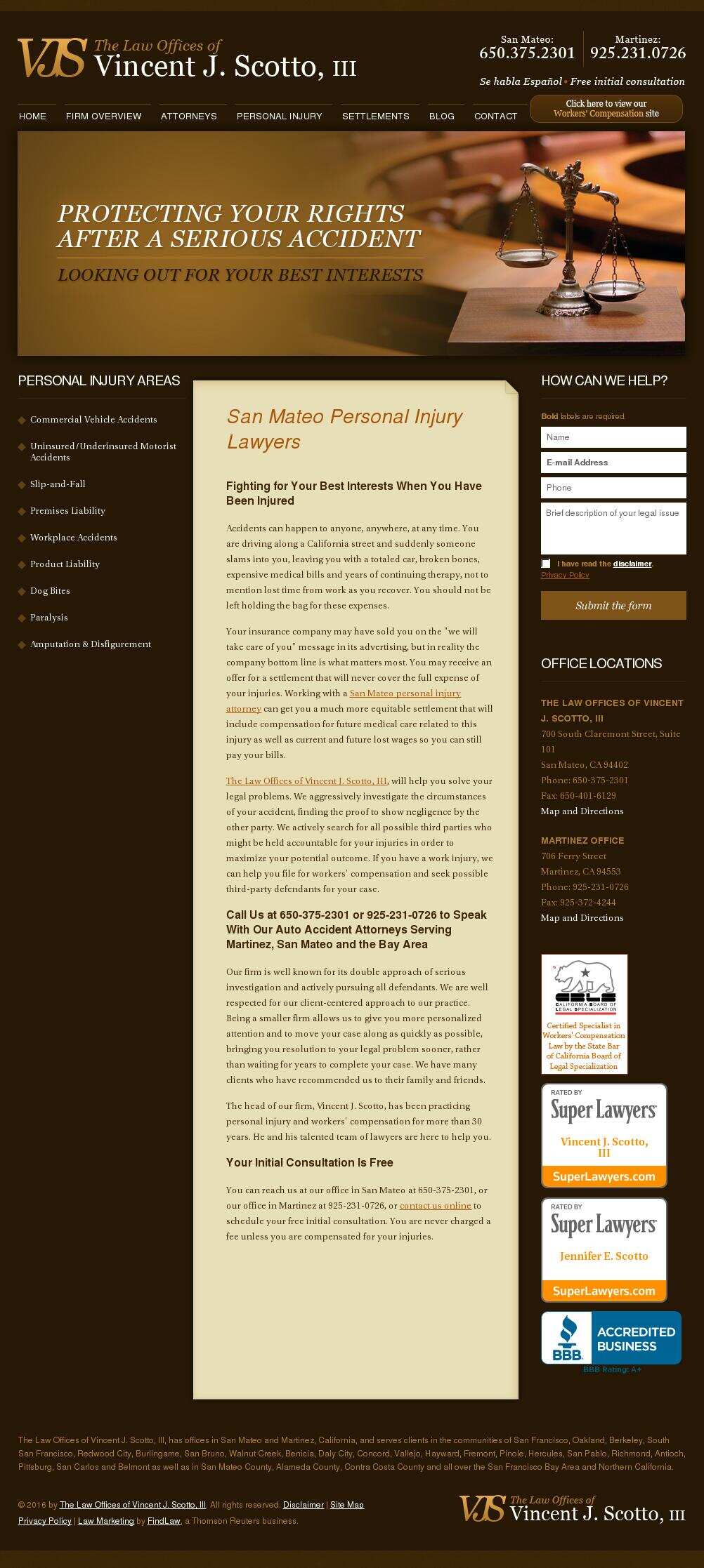 The Law Offices of Vincent J. Scotto, III - Martinez CA Lawyers