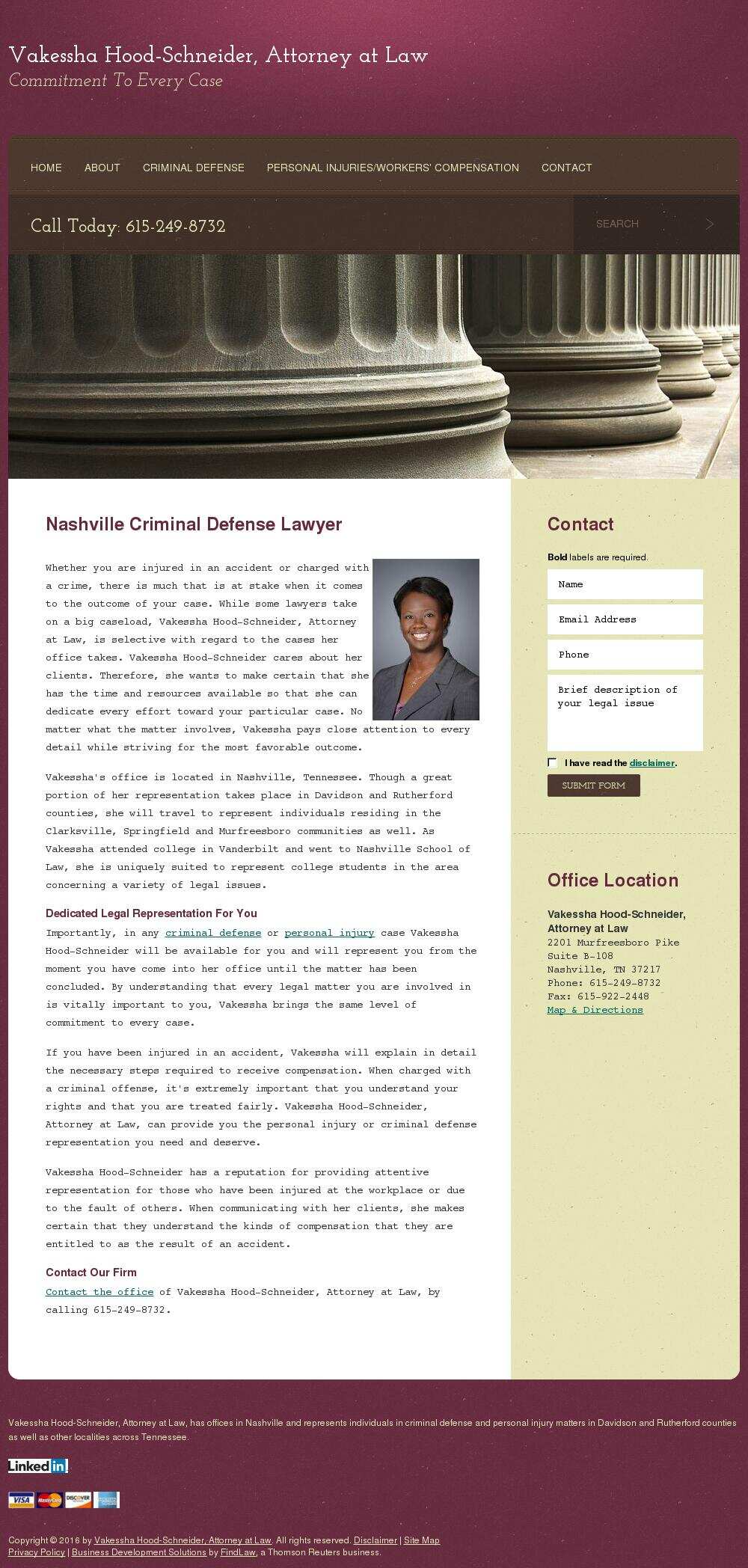 Vakessha Hood-Schneider, Attorney at Law - Nashville TN Lawyers