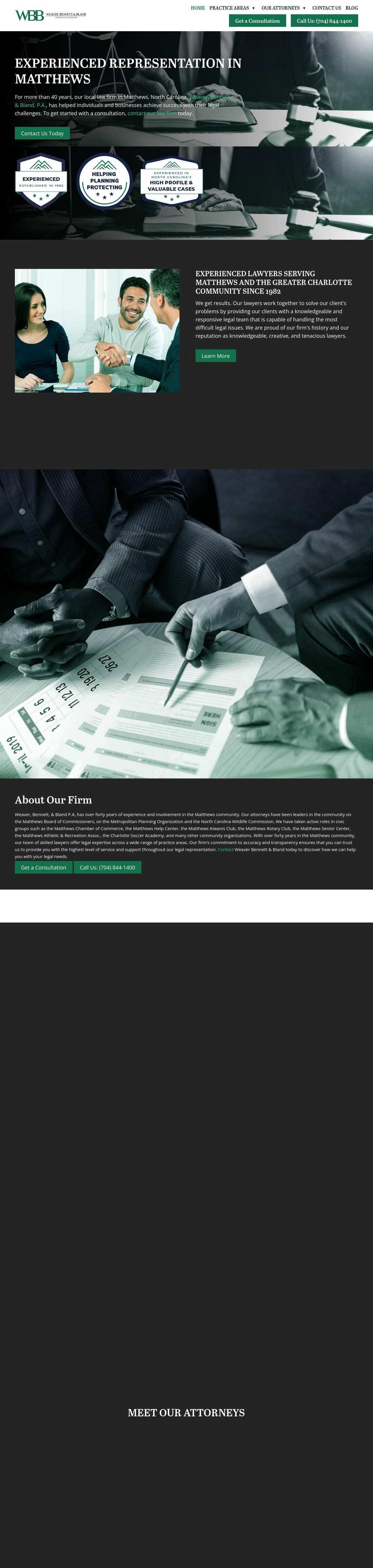 Weaver Bennett & Bland, P.A. - Matthews NC Lawyers